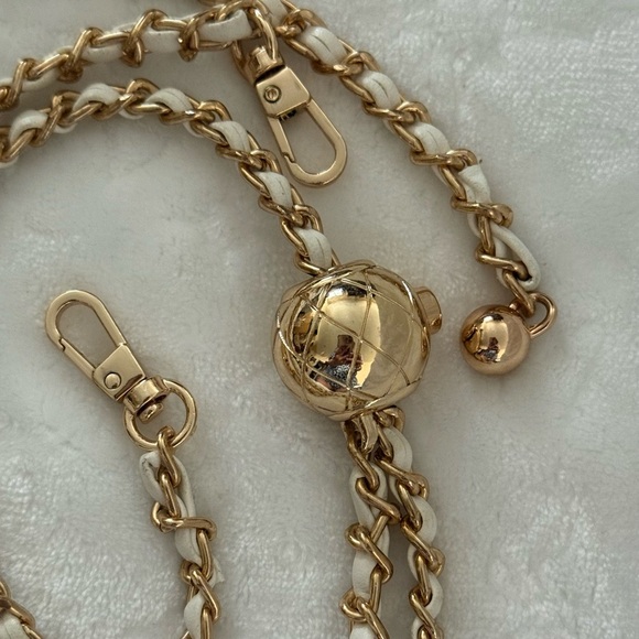 GoldTone Faux Leather Chain Adjustable Purse Strap Crossbody/Shoulder Chain-NEW - Picture 6 of 7